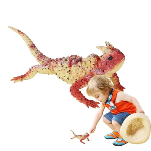 Povanjer Eidechsen-Tiermodell-Spielzeug, simulierte Eidechsen-Figur, Eidechsen-Modellspielzeug für Kinder, Wissenschaftspädagogische Requisiten, wiederverwendbares Zubehör für den frühen Unterricht von Povanjer