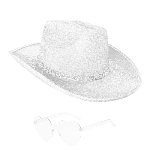 Povanjer Goldener Cowboyhut, glitzernder Cowboyhut | Niedliche Pailletten Goldpuder Kappe | Retro Disco Goldpuder Tanzhut, Partyzubehör für von Povanjer