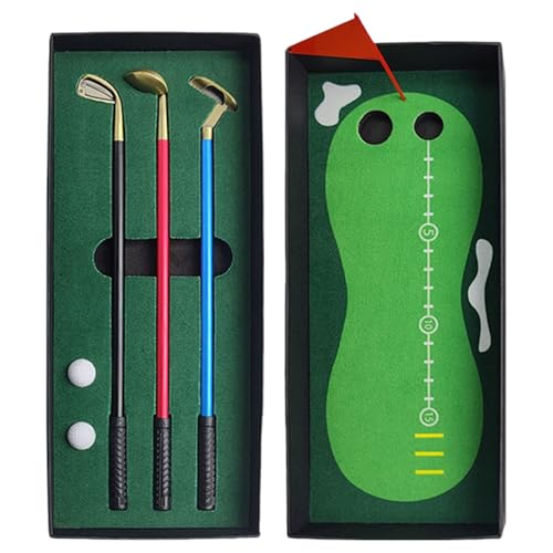 Povanjer Golfstifte, Golfstifte-Set – Tischgolf-Kugelschreiber | Lustiges Bürogolfspielzeug für Männer, Golf-Stifte-Set mit Putting Green, 1 Stück Povanjer Golfstifte, Golfstifte-Set – Tischgolf-Kugelschreiber | Lustiges Bürogolfspielzeug für Männer, Golf-Stifte-Set mit Putting Green, 1 Stück von Povanjer