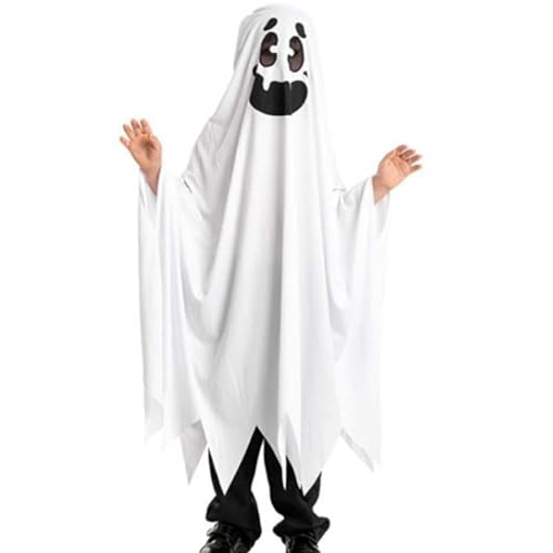 Halloween-Umhänge für Erwachsene, weißes Geister-Kostüm, Geister-Lachenkostüm, festliches weiches Kostüm, vielseitiger Unisex-Kostüm für Karnevalspartys von Povanjer