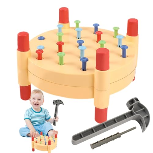Povanjer Hammer Hammer Spielzeug für die Werkbank, Hammer für die Arbeit – Hammer für die frühe Bildung | mit einem bunten Knöchelspielzeug mit 19 Pfund und Tischdesign Povanjer Hammer Hammer Spielzeug für die Werkbank, Hammer für die Arbeit – Hammer für die frühe Bildung | mit einem bunten Knöchelspielzeug mit 19 Pfund und Tischdesign von Povanjer