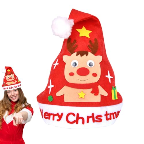 Povanjer Handgefertigtes Weihnachtsmützen-Set, Weihnachtsmütze, handgefertigt, kreatives Set zur Herstellung von Weihnachtsmützen von Povanjer