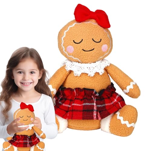 Povanjer Mädchen und Junge aus Plüsch, Gewürz-Plüschtier, Gingy aus Gewürzen, sitzendes Plüschtier in Gewürzform mit karierter Kleidung, Weihnachtsdekoration aus Gewürzen, Povanjer Mädchen und Junge aus Plüsch, Gewürz-Plüschtier, Gingy aus Gewürzen, sitzendes Plüschtier in Gewürzform mit karierter Kleidung, Weihnachtsdekoration aus Gewürzen, von Povanjer