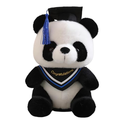 Povanjer Panda aus Plüsch mit Abschlusshut, Abschluss-Panda | Spielzeug für Abschlussfeiern von 25,4 cm (10 Zoll) – schwarzer Hut aus weichem Plüsch für Abschlussfeier von Povanjer