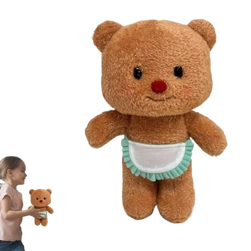 Povanjer Plüschtier Braunbär, Teddybär | Schürze Bär Plüschtier weich, Tierplüsche, braun, Plüschspielzeug, multifunktionales Plüschtier für Mädchen und Jungen Povanjer Plüschtier Braunbär, Teddybär | Schürze Bär Plüschtier weich, Tierplüsche, braun, Plüschspielzeug, multifunktionales Plüschtier für Mädchen und Jungen von Povanjer