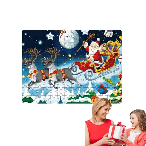 Povanjer Weihnachtsmann-Puzzles | Großes Weihnachtswünsche Puzzle vom Weihnachtsmann – Weihnachtsmann Winter-Weihnachtsdekoration, Puzzles für Mädchen, Jungen von Povanjer