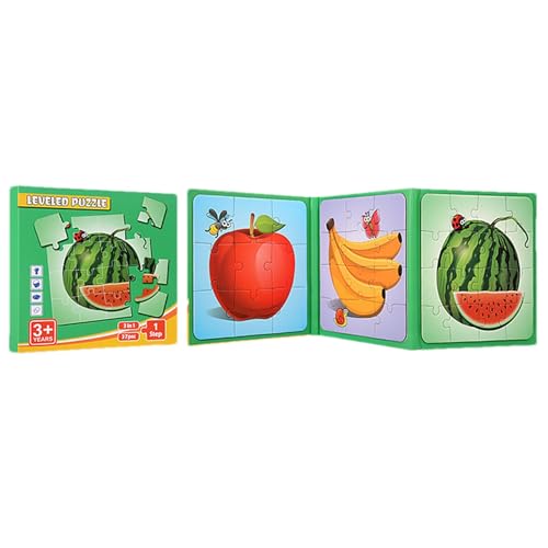 Reisespiele für 3 bis 5 Jahre, magnetische Puzzles für Engineering-Fahrzeuge, Reise-Puzzles für Kleinkinder von 3 bis 5 Jahren – Aktivitätsspielzeug im Auto von Povanjer