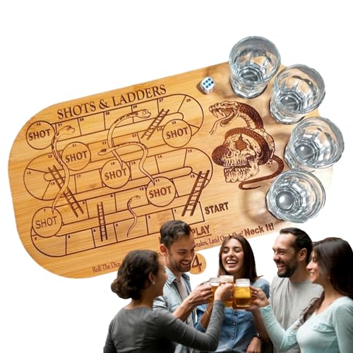 Schach, Weinkelchspiel – Trinkbecher aus Holz, Weinbecher, Schachspiel | interaktiver Tisch, Trinkbar, Spielbar, Hotel, Partyzubehör zu Hause für Garage, von Povanjer