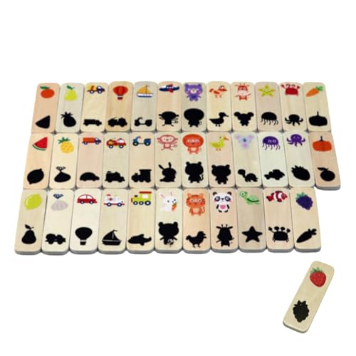 Schatten-Assoziationsspiel, Schatten-Assoziations-Puzzle | Schatten-Assoziationsspiel aus Holz | Matching-Spiel aus Holz, frühes Lernspielzeug für Karten, Puzzle von Povanjer