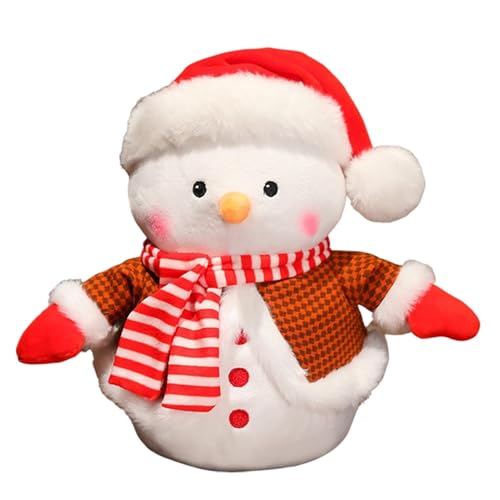 Schneemann aus Plüsch, animierter Schneemann – Plüschtiere für Weihnachten zum Geburtstag | Süße Plüschpuppen, handgefertigt, Tischdekoration von Povanjer