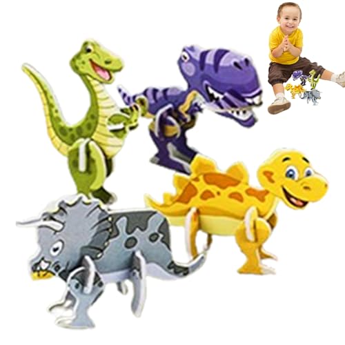 Tierpuzzle, Tierpuzzle für Erwachsene, Dinosaurier-Lernpuzzle, 10-teilig | Tier-Montage-Modellbausätze, Kunsthandwerk, Puzzle-Spielzeug für und von Povanjer