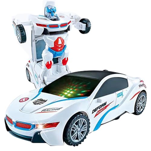 Verwandeln Sie das Autospielzeug, verwandeln Sie mit Licht – Elektrisches Spielzeugauto mit 360-Grad-Drehung – Deformationsfahrzeug für, Indoor-Spielzeug und von Povanjer
