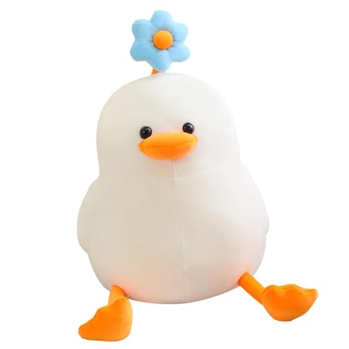 Weiches Enten-Plüschtier, Plüschtiere aus Ente | Plüschtiere für Mädchen mit Gänseblümchen auf dem Kopf – Mehrzweck-Plüschtier, weiches Spielzeug für Erwachsene, von Povanjer