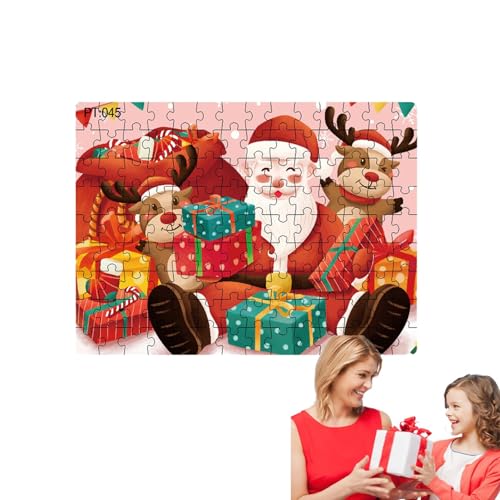 Weihnachtsmann-Puzzles | Weihnachtspuzzle aus Karton – Lernspiel Weihnachtspuzzles für und Mädchen, Geburtstagsgeschenk von Povanjer
