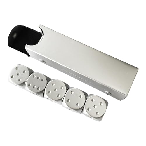Würfel aus Aluminiumlegierung, Tischspiel-Würfel | stabiles Metallwürfelspiel für Pokerspiele – stabiles Metallwürfelspiel, tragbares Würfelspielzeug, kleines Würfelspiel von Povanjer
