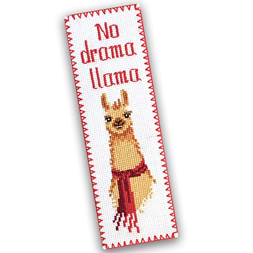 Povitrulya Kreuzstich-Set für Erwachsene oder Kinder No Drama Lama, lustiges Handstickerei-Lesezeichen-Set, Muttertagsgeschenk für Mama oder Oma Povitrulya Kreuzstich-Set für Erwachsene oder Kinder No Drama Lama, lustiges Handstickerei-Lesezeichen-Set, Muttertagsgeschenk für Mama oder Oma von Povitrulya