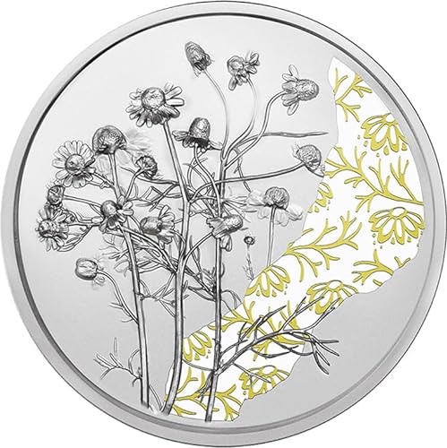 Chamomile Language of Flowers Silber Münze 10€ Euro Osterreich 2023 von Power Coin