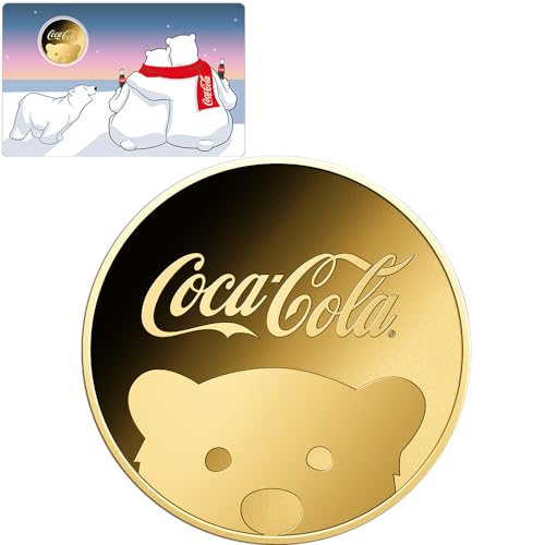 Coca Cola Polar Bear 1/1000 Oz Gold Münze 3000 Francs Chad 2023 von Power Coin