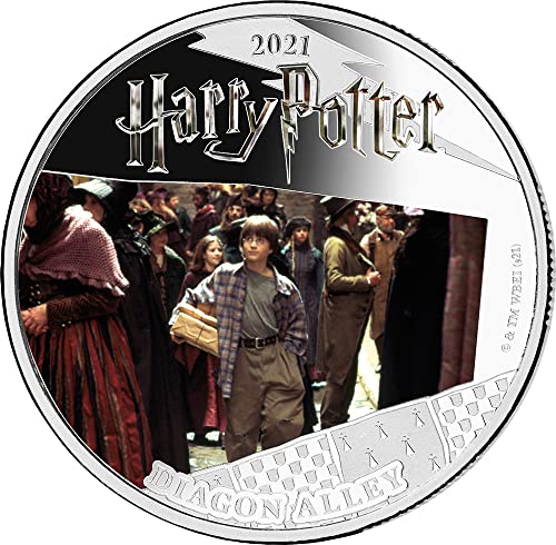 Diagon Alley Harry Potter 1 Oz Silber Münze 5$ Samoa 2021 von Power Coin