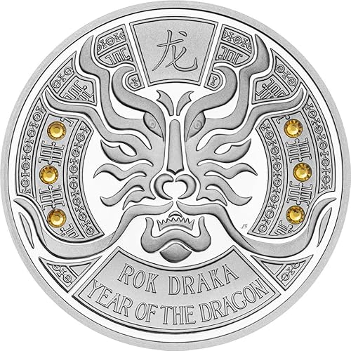 Dragon Year Crystal Coin 1 Oz Silber Münze 2$ Samoa 2024 von Power Coin