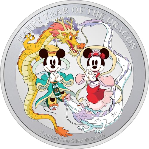 Happy Year of The Dragon Disney Lunar 3 Oz Silber Münze 10$ Niue 2024 von Power Coin