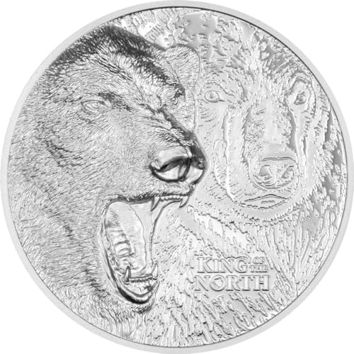 King of The North Polar Bear 1 Oz Silber Münze 5$ Cook Islands 2024 von Power Coin