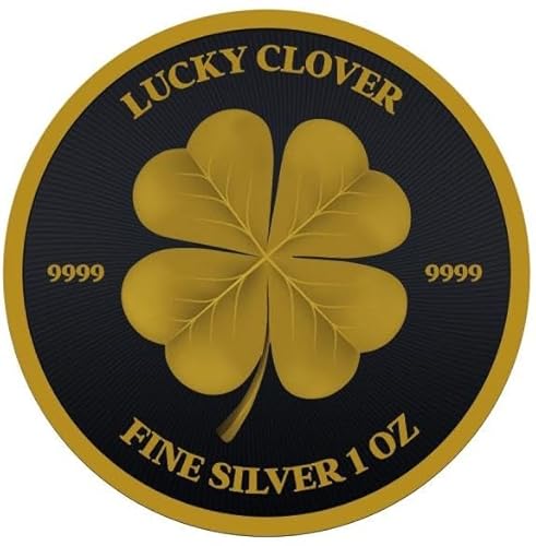 Lucky Clover Gold Black Platinum Gold Gilded 1 Oz Silber Münze 2$ Niue 2023 von Power Coin