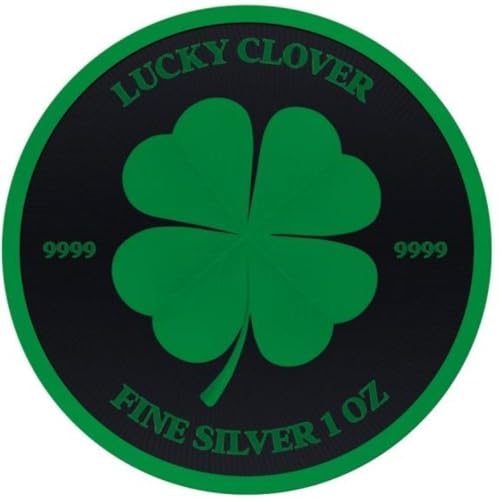 Lucky Clover Green Black Platinum Cyber Green 1 Oz Silber Münze 2$ Niue 2023 von Power Coin