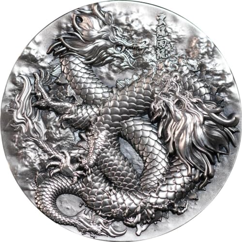 Power Coin Ancestral Dragons of Rain and Cloud Antique Finish 5 Oz Silber Münze 18888 Francs Chad 2024 von Power Coin