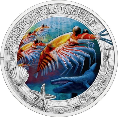 Power Coin Antarctic Krill Luminous Marine Life Metall Münze 3€ Euro Austria 2023 von Power Coin