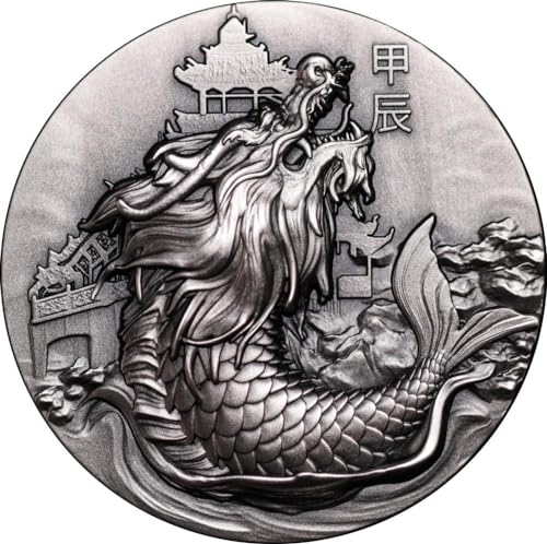 Power Coin Ao Dragon Antiqued 5 Oz Silber Münze 12$ Niue 2024 von Power Coin