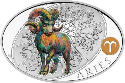Power Coin Aries 12 Signs of The Zodiac 1 Oz Silber Medaille 2024 von Power Coin