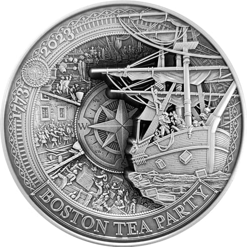 Power Coin Boston Tea Party 250 Jahrstag Silber Münze 10$ Barbados 2023 von Power Coin