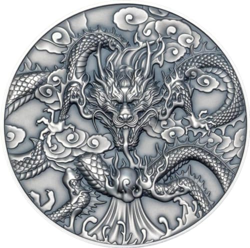 Power Coin Chinese Dragon Art Antiqued 5 Oz Silber Münze 10$ Niue 2024 von Power Coin