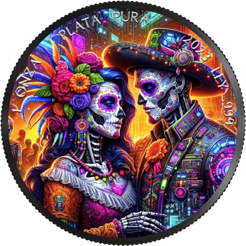 Power Coin Dia De Los Muertos Cyberpunk 1 Oz Silber Münze Mexico 2023 von Power Coin