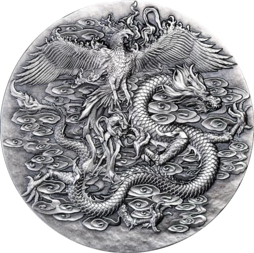 Power Coin Double Dragon and Phoenix Silber Münze 1118 Francs Gabon 2023 von Power Coin