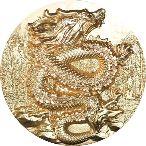 Power Coin Dragon Azure Gold Gilded 5 Oz Silber Münze 18888 Francs Chad 2024 von Power Coin