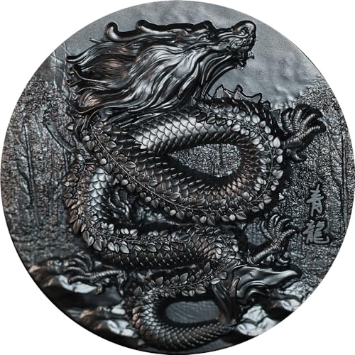 Power Coin Dragon Azure Obsidian Black 5 Oz Silber Münze 18888 Francs Chad 2024 von Power Coin