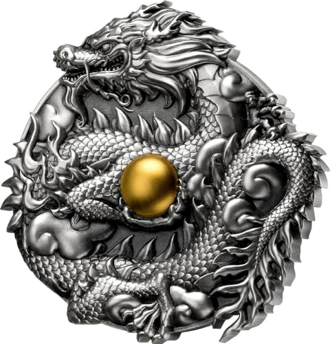 Power Coin Dragon Chinese Lunar Year 3 Oz Silber Münze 50 Vatu Vanuatu 2024 von Power Coin