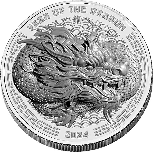 Power Coin Dragon Lunar Year 1 Oz Silber Münze 2$ Fiji 2024 von Power Coin