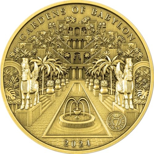 Power Coin Gardens of Babylon Seven Wonders of The World Gold Münze 50$ Solomon Islands 2024 von Power Coin