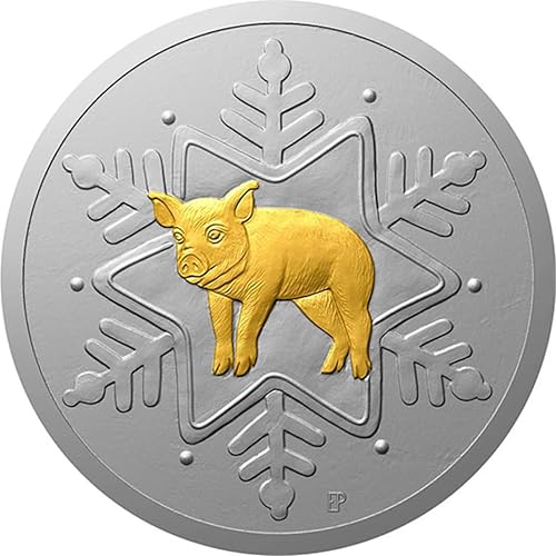 Power Coin Golden Pig Christmas Winter Solstice Silber Medaille 2023 von Power Coin