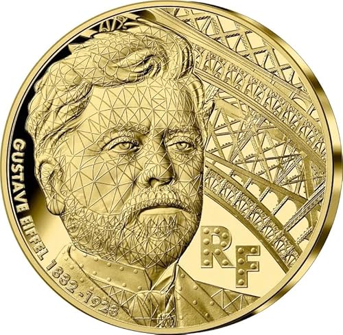 Power Coin Gustave Eiffel 100 Jahrstsag Gold Münze 50€ Euro France 2023 von Power Coin