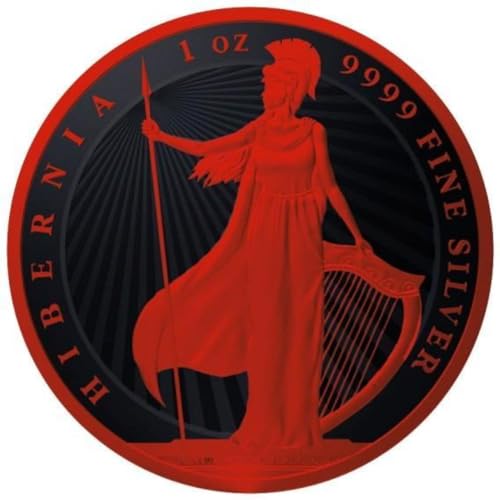 Power Coin Hibernia Cyber Red Black Platinum Irland 1 Oz Silber Münze 2$ Niue 2023 von Power Coin