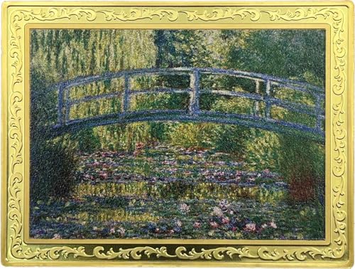 Power Coin Japanese Bridge Claude Monet Famous Paintings 2 Oz Goldplattierte Kupfermedaille von Power Coin