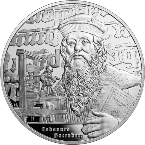 Power Coin Johannes Gutenberg Icons of Inspiration 1 Oz Silber Münze 2$ Niue 2024 von Power Coin