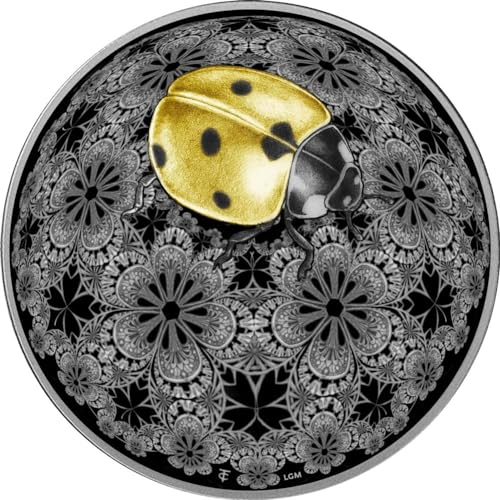 Power Coin Ladybird Entoma Ruthenium Dark Gilded 1 Oz Silber Münze 20$ Liberia 2024 von Power Coin
