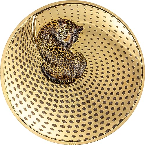 Power Coin Leopard Camouflage of Nature Gilded 5 Oz Silber Münze 20$ Palau 2024 von Power Coin