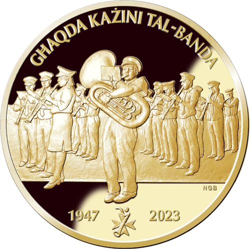 Power Coin Malta National Band Association 75 Jahrestag Gold Münze 50€ Euro Malta 2023 von Power Coin