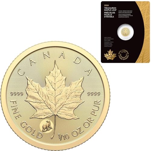 Power Coin Maple Leaf Radial Linien 1/10 Oz Gold Münze 5$ Canada 2024 von Power Coin